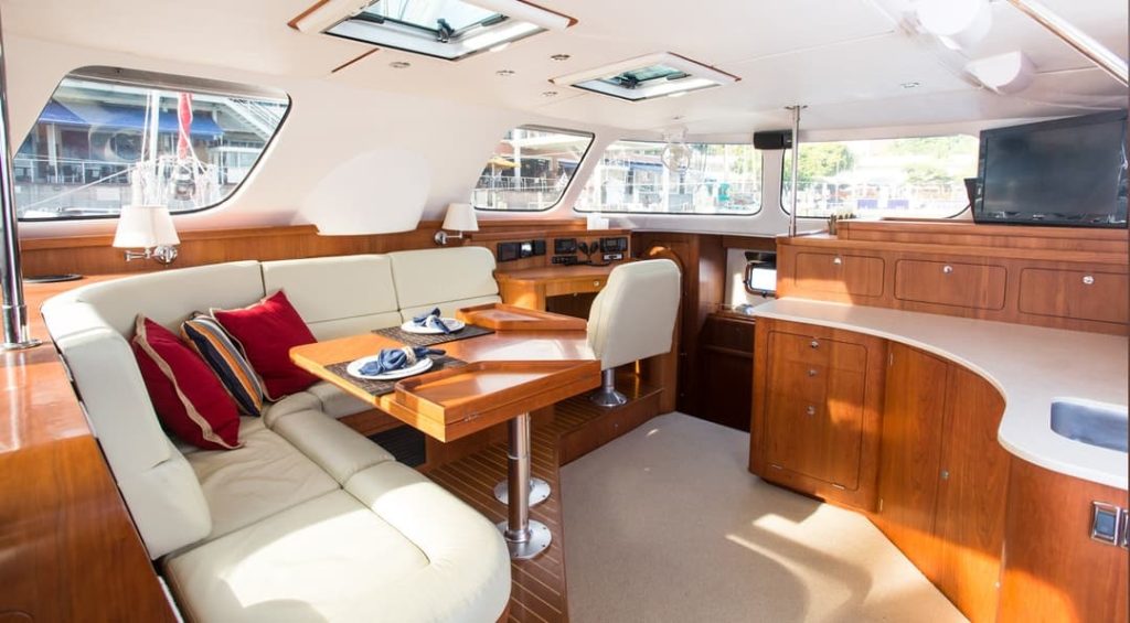 Why we love Catamarans 9 book2sail-Antares44GS interior saloon standard min