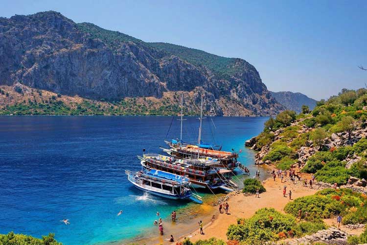 Boat & Yacht Rent in Marmaris Turkey 8 book2sail-Semi private beach in Marmaris Turkey
