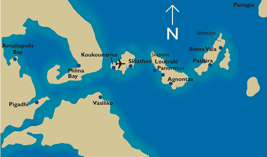 Holidays in Greece: a Variety of Sailing Weekly Routes Available Around the Greek Islands 3 book2sail-sporades islands sailing route greece